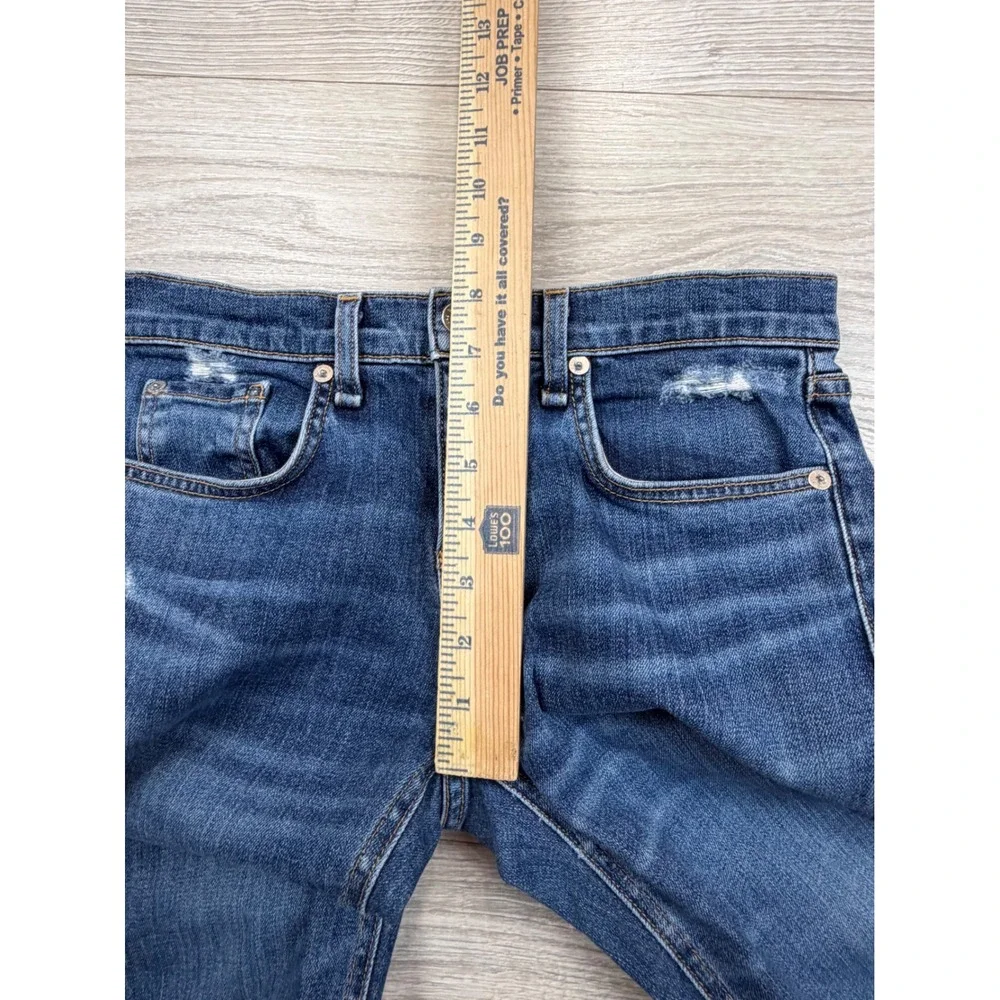 Rag & Bone Dre Capri Jeans 25 DIA Medium‎ Wash Distressed Raw Hem W2592K510DIA